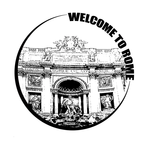 Roma'ya Hoşgeldiniz — Stok Vektör