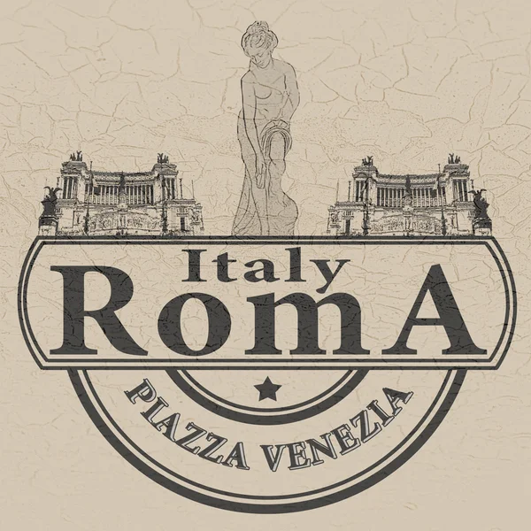 Italia roma stamp — Vector de stock