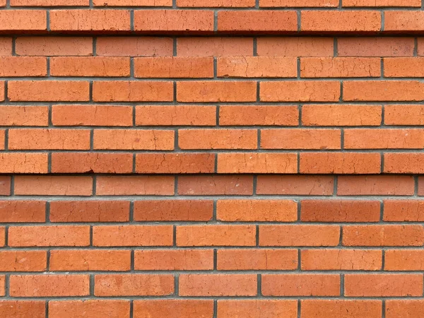 Red Brick Wall Rows Tiers Masonry Ledge Lines Recess Deepening — Stock Photo, Image