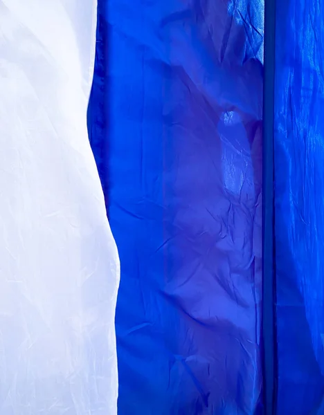 Material Seda Blanco Azul Fondo Bandera Textil — Foto de Stock