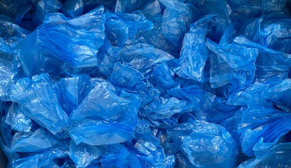 Blue Shoe Covers Plastic Polyethylene Material Background Image Sale Production ストック写真