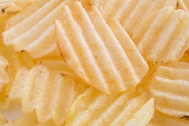 patates cipsi. arka plan gıda sarı. Makro