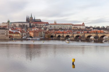 Prague, Çek Cumhuriyeti, Old Town bir retro tarzı soğuk tonlama içinde. Avrupa'nın renkli görüntülerle metin için yer.