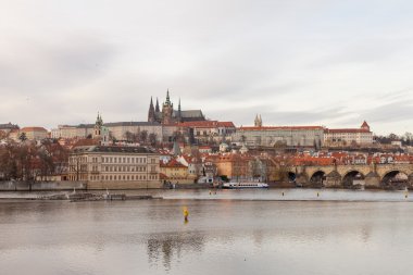 Prague, Çek Cumhuriyeti, Old Town bir retro tarzı soğuk tonlama içinde. Avrupa'nın renkli görüntülerle metin için yer.
