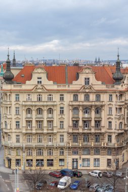 eski bir Avrupa şehri kış. parlak renkli görüntü