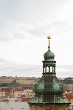 Prague, Çek Cumhuriyeti, Old Town bir retro tarzı kışın soğuk tonlama. Avrupa'nın renkli görüntülerle metin için yer.