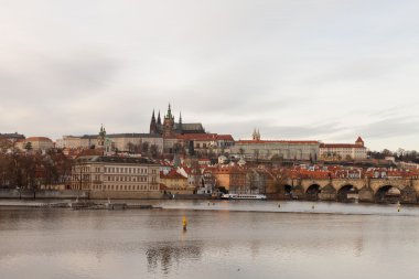 Prague, Çek Cumhuriyeti, Old Town bir retro tarzı soğuk tonlama içinde. Avrupa'nın renkli görüntülerle metin için yer.