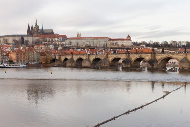 Prague, Çek Cumhuriyeti, Old Town bir retro tarzı soğuk tonlama içinde. Avrupa'nın renkli görüntülerle metin için yer.