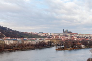 Prague, Çek Cumhuriyeti, Old Town bir retro tarzı soğuk tonlama içinde. Avrupa'nın renkli görüntülerle metin için yer.