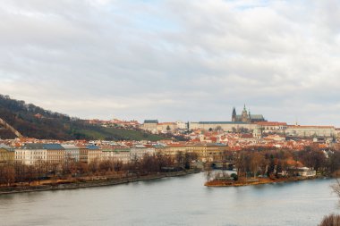 Prague, Çek Cumhuriyeti, Old Town bir retro tarzı soğuk tonlama içinde. Avrupa'nın renkli görüntülerle metin için yer.