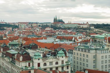 Prague, Çek Cumhuriyeti, Old Town bir retro tarzı soğuk tonlama içinde. Avrupa'nın renkli görüntülerle metin için yer.