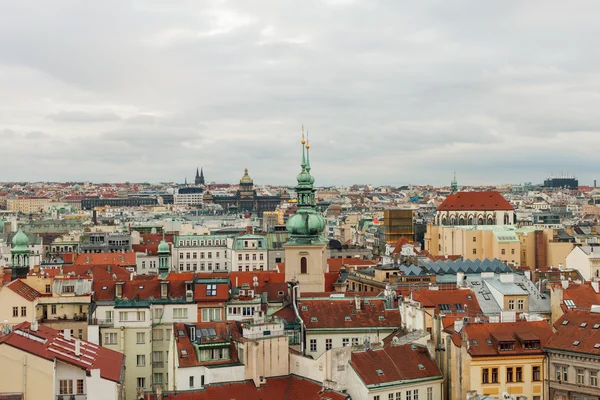 Prague, Czech Republic, Old Town in a retro style winter, cold toning. color images of Europe with space for text. — Stock Photo, Image