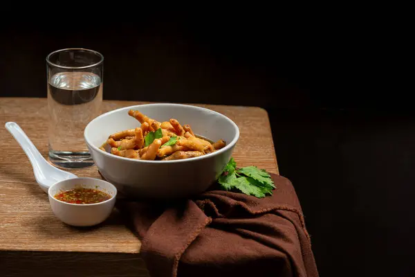 Thai Food Stewed Chicken Feet Soup Served Spicy Fish Sauce — Foto de Stock
