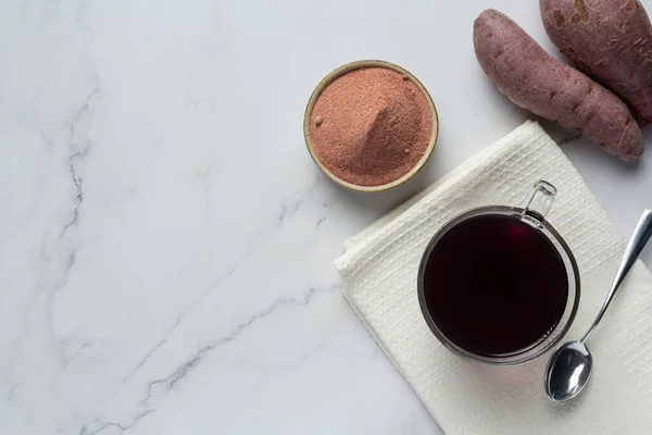 Purple Potato Tea Table — Stok fotoğraf