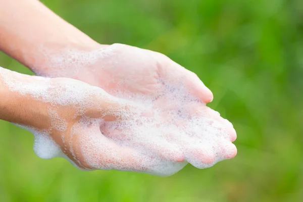 washing hands with soap for prevent disease