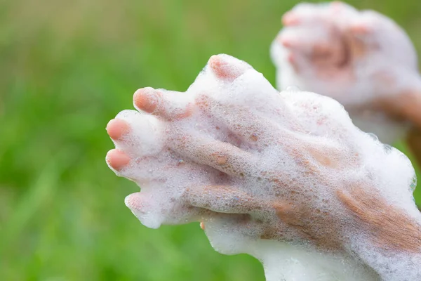 washing hands with soap for prevent disease