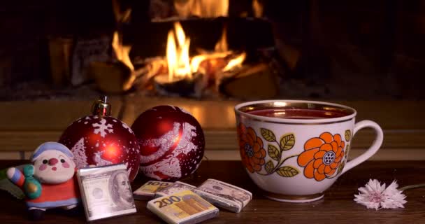 Noël Nouvel Une Personne Verse Sucre Dans Une Tasse Agite — Video