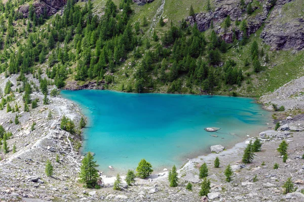 Lac Bleu et Glacier moraine Verra — Photo