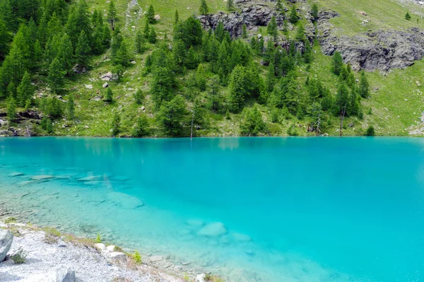 Lago Azul y Morrena Glaciar Verra — Foto de Stock