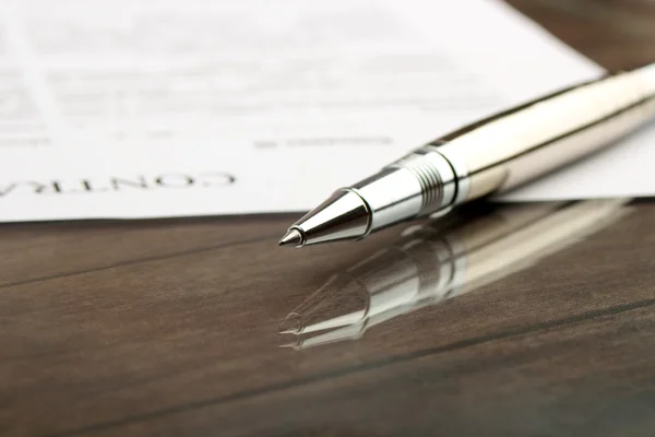 Signing a contract, business contract details — Stock Photo, Image
