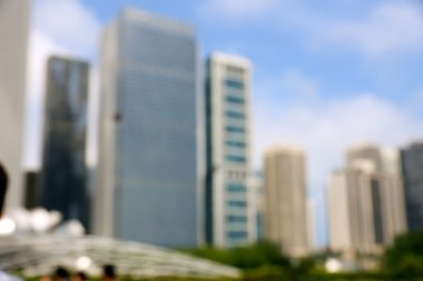 Arka plan bulanıklık bokeh görüntü iş bölgesinde modern gökdelenlerin