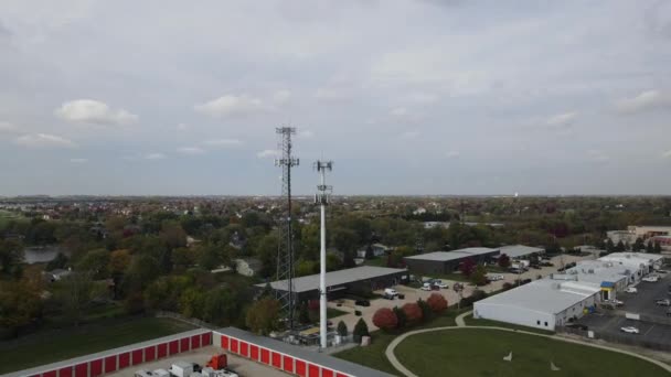 Vista Aérea Torre Datos Móvil Móvil Móvil Celular Para Red — Vídeo de stock