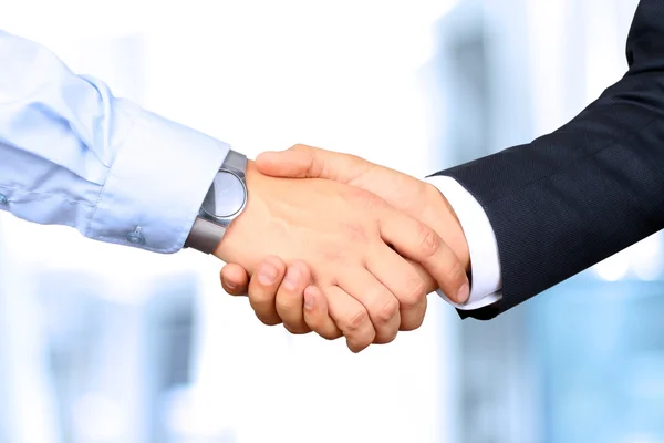 Close-up image of a firm handshake  between two colleagues — Stock Photo, Image