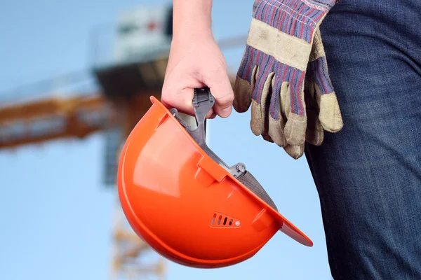 Worker in a construction site Stock Image