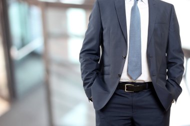 iş ve ofis kavramı - buisnessman mavi/donanma takım elbiseli