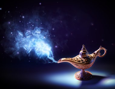 Lamp Of Wishes - Magic Smoke Coming Out Of The Bottle clipart