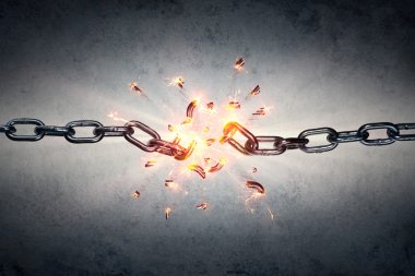 Broken Chain - Freedom And Separation Concept clipart