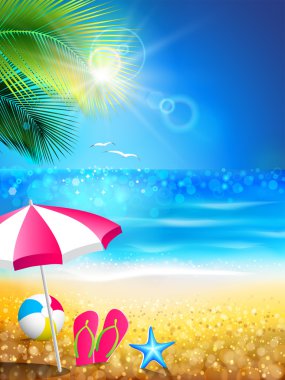 Yaz tatili - tropikal plaj sakin ol.