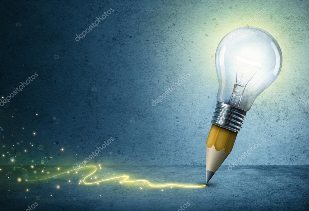 Pencil-Bulb Drawing Light - Creative Idea Concept Stock Photo by ©rfphoto  120112184
