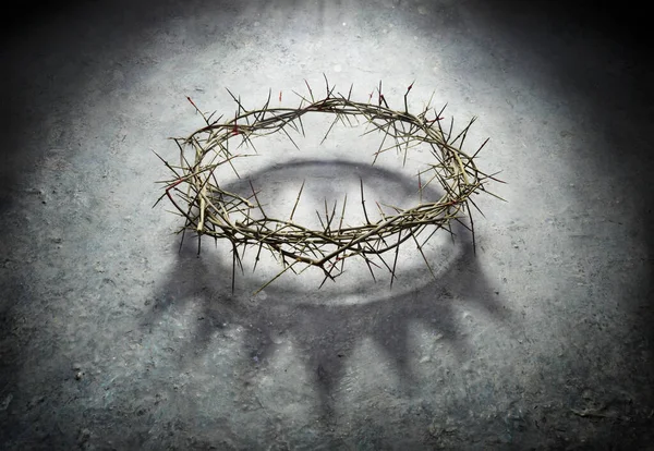 Wreath Thorns King Crown Shadow Passion Triumph Jesus — Stock Photo, Image