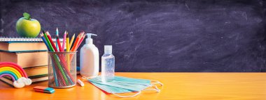 Back To School - Stationery With Covid-19 Protective Mask And Sanitizer