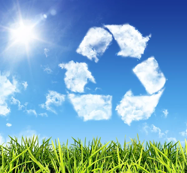 Cloud-shaped icon recycling — Stock Photo, Image