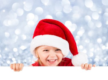 Beyaz tahta - Noel billboard için şirin kız