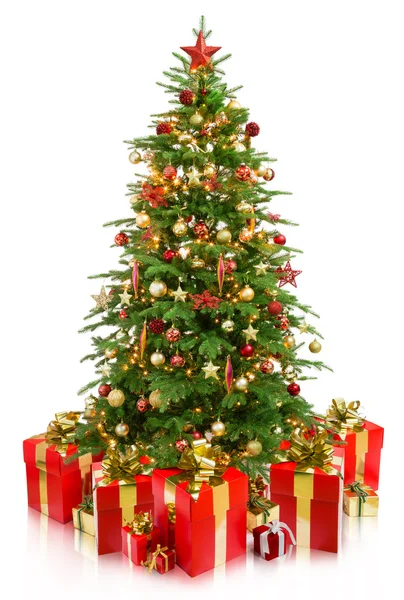 Tree christmas with gifts — Stock Photo, Image