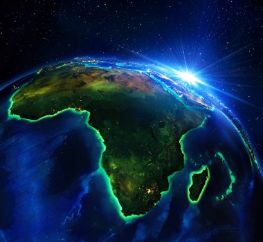 Arazi alanı Afrika, gece