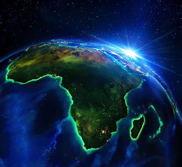 Land area in Africa, the night — Stock Photo, Image