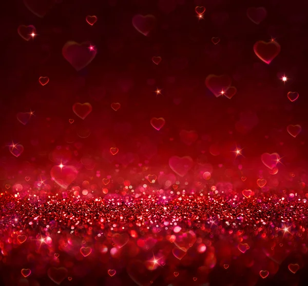 Valentine achtergrond met vervagen harten — Stockfoto