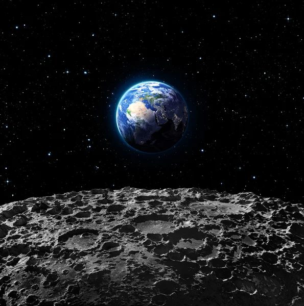 ヨーロッパ - 月面から地球のビュー — ストック写真
