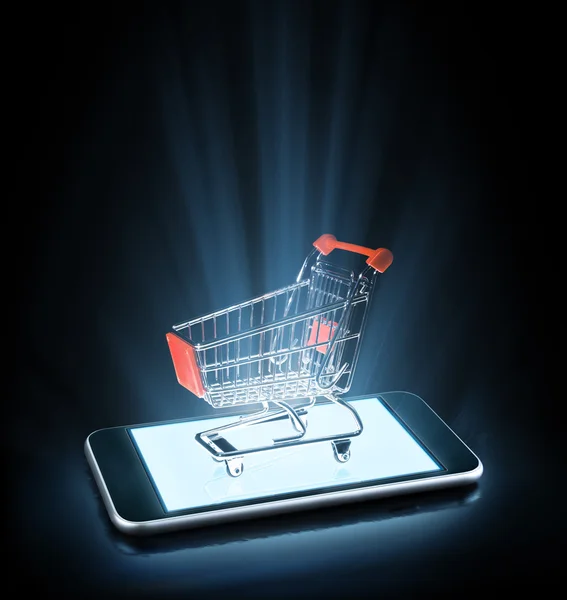 Online-Shopping mit dem Smartphone — Stockfoto