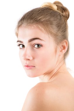 Sağlıklı bir cilt ile güzel şehvetli kadın