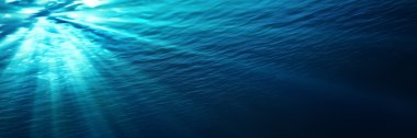 Sualtı - mavi denizin derinliklerinde parlayan