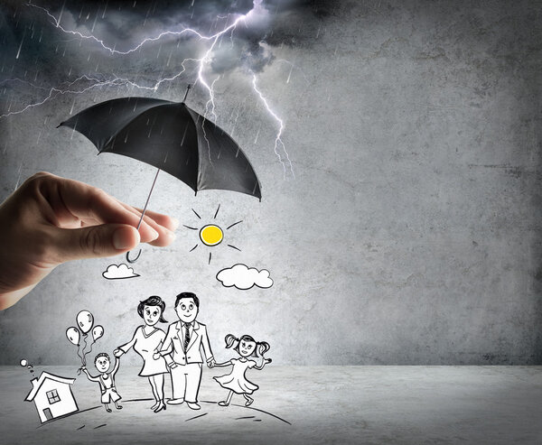life and family insurance - safety concept
