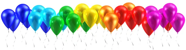 Balões de arco-íris isolados em branco — Fotografia de Stock