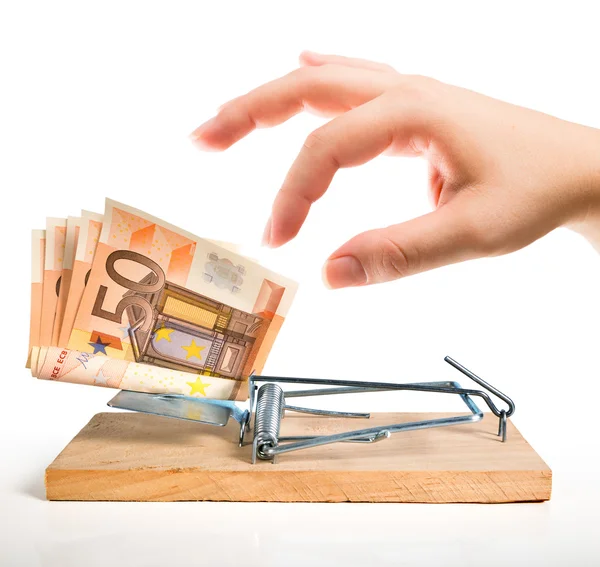 Pengar fälla - euron bete — Stockfoto