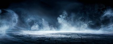 Karanlıkta duman ve sis - Girdap 'ta gaz Islak Yol' da soyut iblislerin yüzleri