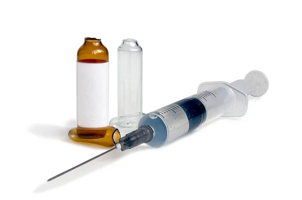 Medizinische Spritzen Die Für Injektionen Vorbereitet Sind Mit Einem Medizinischen — Stockfoto